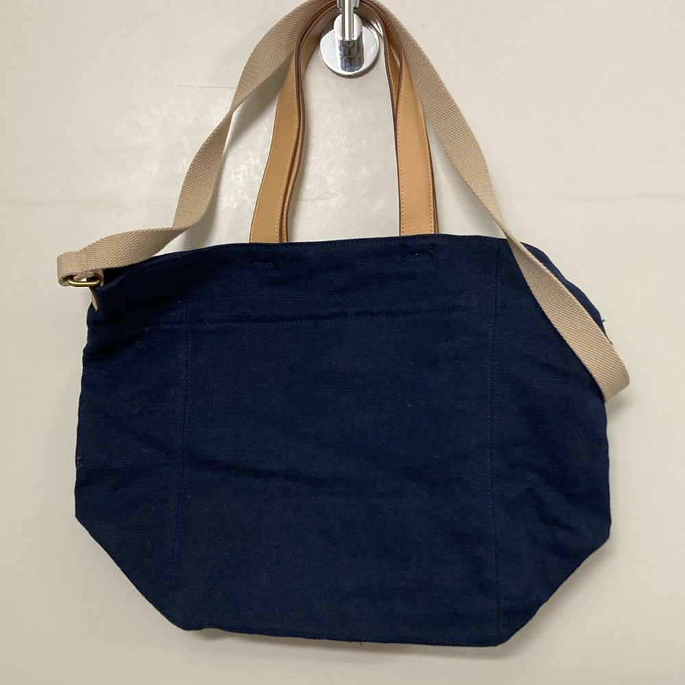 NWT Gap Navy Blue cotton tote bag with Crossbody strap